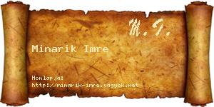 Minarik Imre névjegykártya